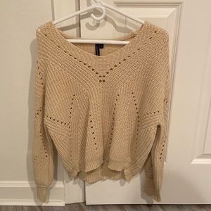 Moon & Madison beige long sleeve v neck Sweater